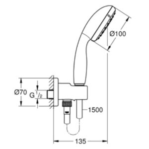 Tempesta 100 Wall Holder Set 2 Sprays 2