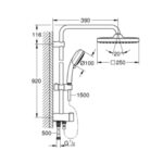 Tempesta Cosmopolitan System 250 Cube Flex Shower System With Diverter For Wall Mounting 2