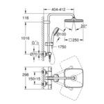 Tempesta Cosmopolitan System 250 Cube Shower System With Safety Mixer For Wall Mounting 2