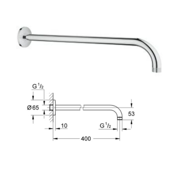 Tempesta Shower Arm 400 MM 1