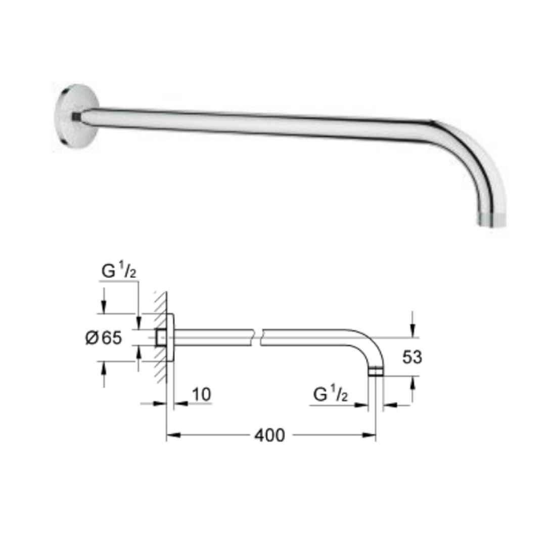 Tempesta Shower Arm 400 MM 1