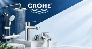 GROHE Chrome Fixtures in Blue Light